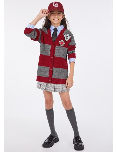 GF5059 MAGLIA APERTA LIU JO BAMBINA CARDIGAN A RIGHE KIDS MAGLIONCINO BOTTONI