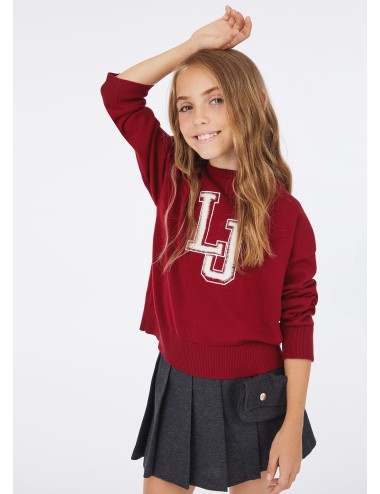 GF5065 91650 MAGLIA LIU JO BETTER BAMBINA MAGLIONCINO ROSSO LOGO SHIRT BABY KIDS