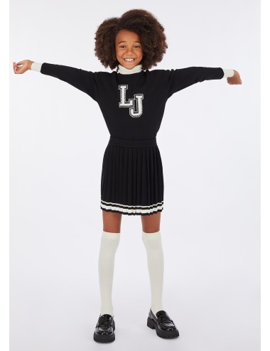 GF5065 22222 MAGLIA LIU JO BETTER BAMBINA MAGLIONCINO NERO LOGO SHIRT BABY KIDS