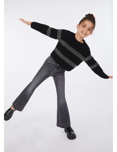 GF5120 8700 JEANS LIU JO BAMBINA COLORE DENIM PATALONE ZAMPA PANTALONI KIDS