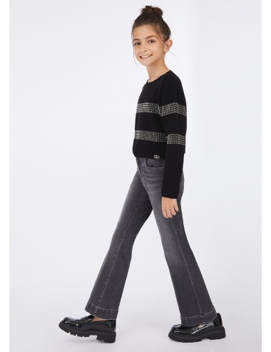 GF5120 8700 JEANS LIU JO BAMBINA COLORE DENIM PATALONE ZAMPA PANTALONI KIDS