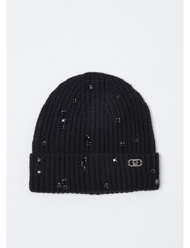 GF5189 22222 CAPPELLO LIU JO BAMBINA BERRETTO BEANIE STRASS E PERLE GIRL KIDS