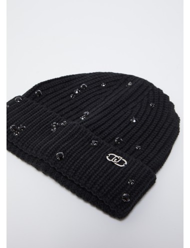 GF5189 22222 CAPPELLO LIU JO BAMBINA BERRETTO BEANIE STRASS E PERLE GIRL KIDS