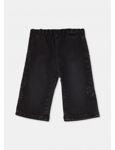 HF5032 PANTALONE DENIM LIU JO BAMBINA PANTALONI JEANS CON STRASS NERO KIDS GIRL