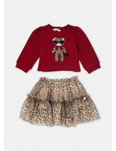 HF5077 COMPLETO DA BAMBINA LIU JO COMPLETINO GONNA FELPA GIRL KIDS TULLE STRASS