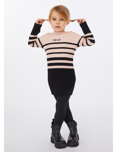 KF5028 ABITO LIU JO BETTER VESTITO DA BAMBINA IN MAGLIA LOGO ABITINO GIRL KIDS