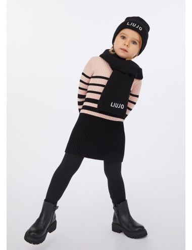 KF5028 ABITO LIU JO BETTER VESTITO DA BAMBINA IN MAGLIA LOGO ABITINO GIRL KIDS