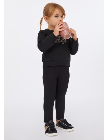 KF5039 PANTALONE LIU JO BAMBINA PANTALONE IN JERSEY CON FIBBIA GIRL KIDS NERO