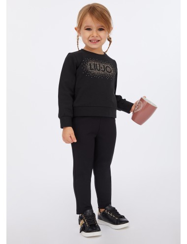 KF5039 PANTALONE LIU JO BAMBINA PANTALONE IN JERSEY CON FIBBIA GIRL KIDS NERO