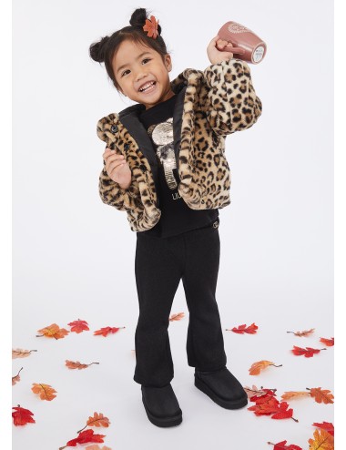 KF5106 GIACCONE LIU JO BAMBINA STAMPA ANIMALIER ECO PELLICCIA GIUBBOTTO TEDDY