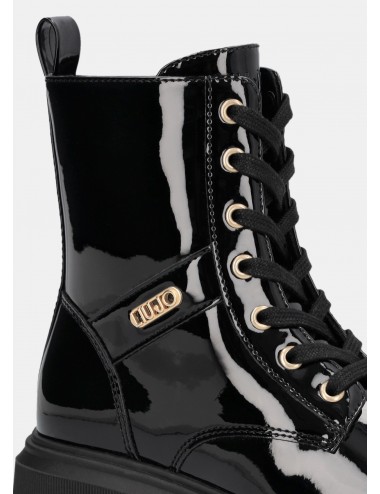 4F5015 SCARPE LIU JO BAMBINA STIVALETTI ANFIBI GIRL IN VERNICE GLITTERATA KIDS