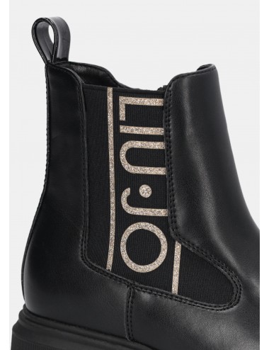 4F5013 SCARPE LIU JO BAMBINA STIVALETTI MAXI LOGO SCARPONCINO GIRL SCARPA NERO