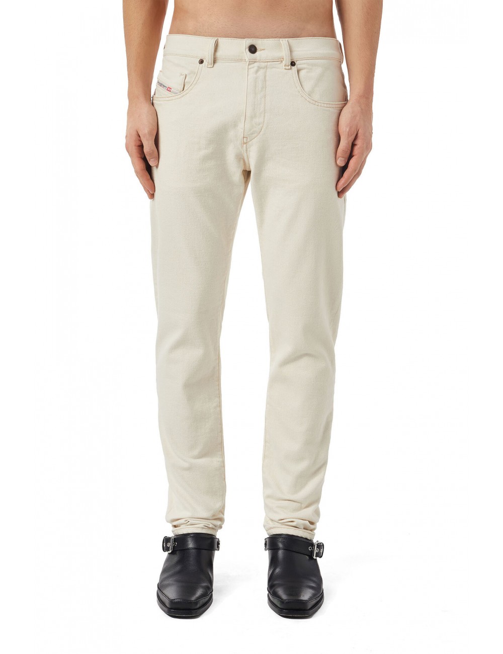 D STRUKT 09B94 JEANS DIESEL UOMO PANTALONE PANTALONI DENIM BIANCO S